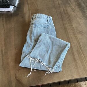 SHEIN Light Blue Distressed Boyfriend Jeans